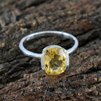 Citrine Solitaire Turkish 925 Sterling Silver Yellow Gemstone Whisper thin Feminine Ring Jewellery