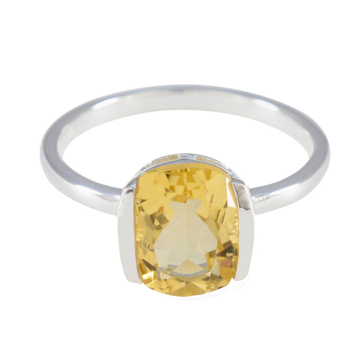 Citrine Solitaire Turkish 925 Sterling Silver Yellow Gemstone Whisper thin Feminine Ring Jewellery Главное изображение товара