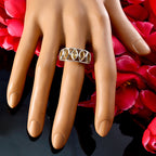 Citrine Penta German 92.5 Silver Yellow Gems Slim Cultural Ring Jewellery