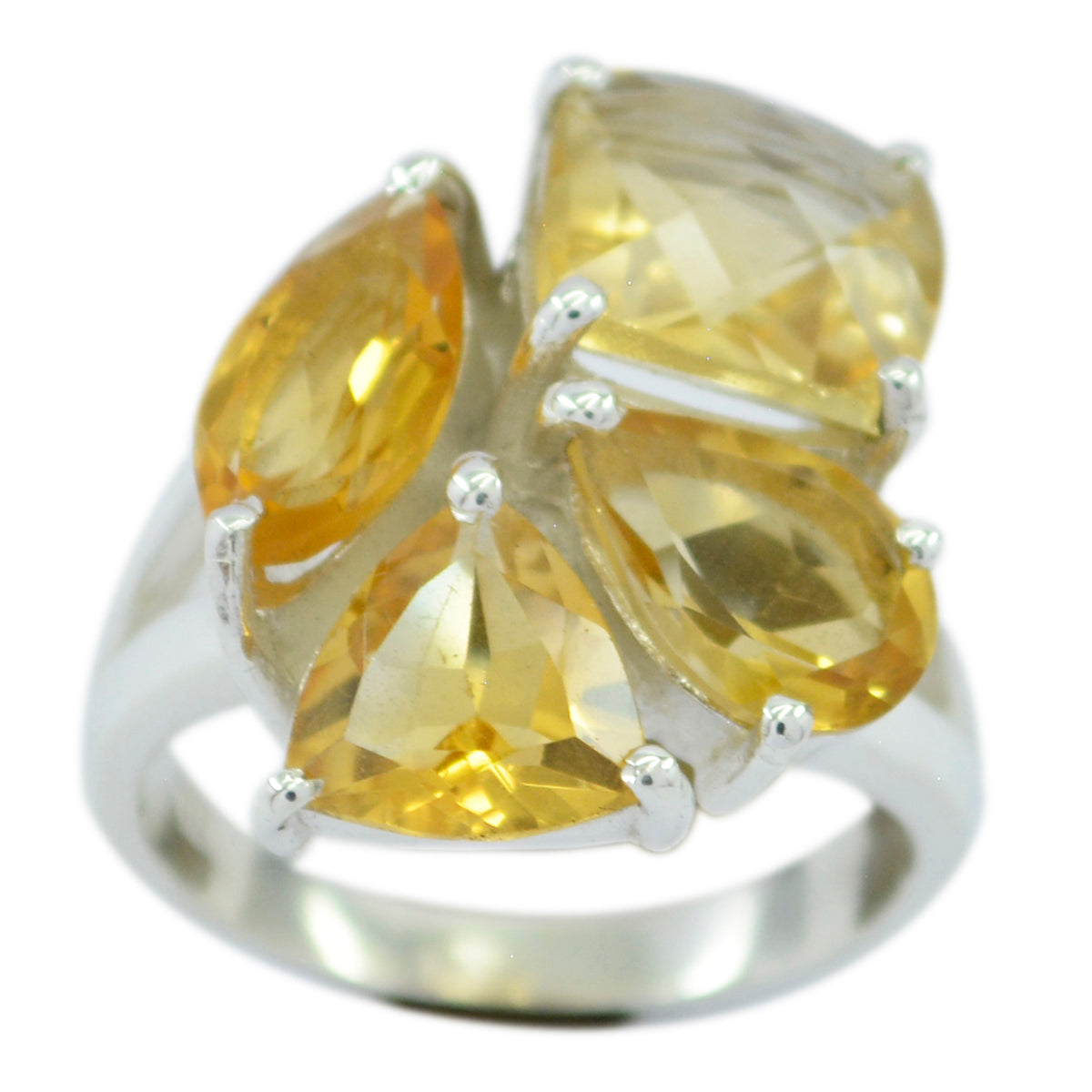 Citrine quarter Russian 925 Sterling Silver Yellow Gemstone Versatile Armor Ring Jewellery