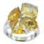 Citrine quarter Russian 925 Sterling Silver Yellow Gemstone Versatile Armor Ring Jewellery
