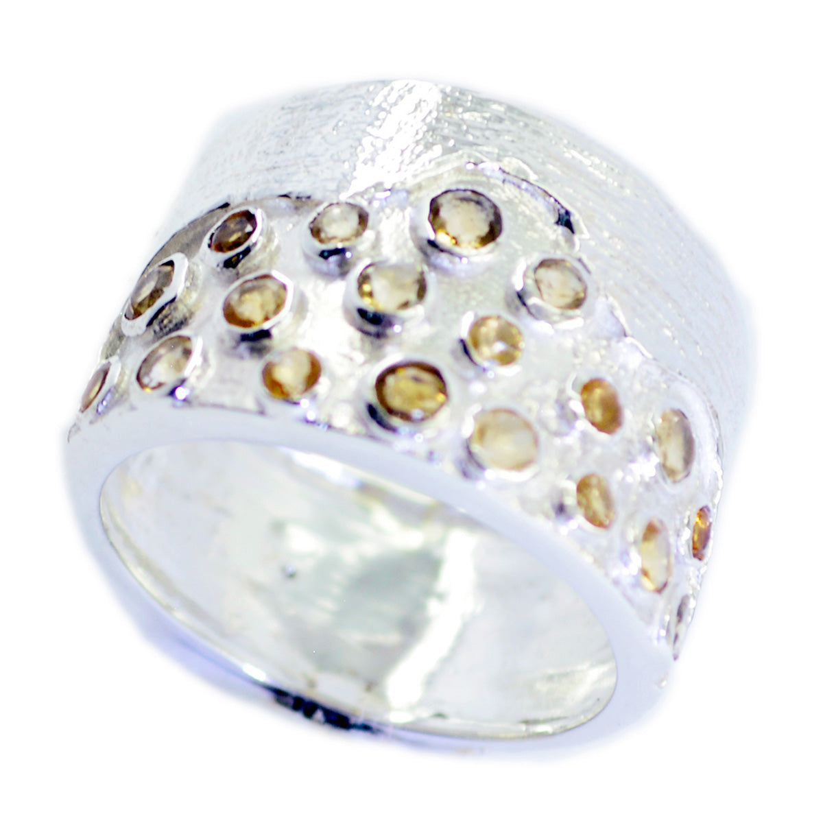 Citrine multiple German Silver Yellow Gems Essential  Signet Ring Jewelry Hoofdafbeelding