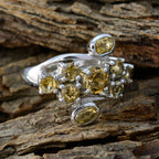 Citrine Navratna Indian 925 Sterling Silver Yellow Gemstone Essential  Modern Ring Jewelry