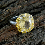 Citrine multiple German Silver Yellow Gemstone Eye catching Modern Ring Jewelry