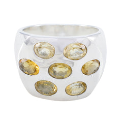 Citrine Hepta Indian 925 Sterling Silver Yellow Gemstone Essential  Abstract Ring Jewellery