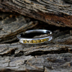 Citrine multiple Turkish Sterling Silver Yellow Gemstone Delicate Feminine Band Jewellery