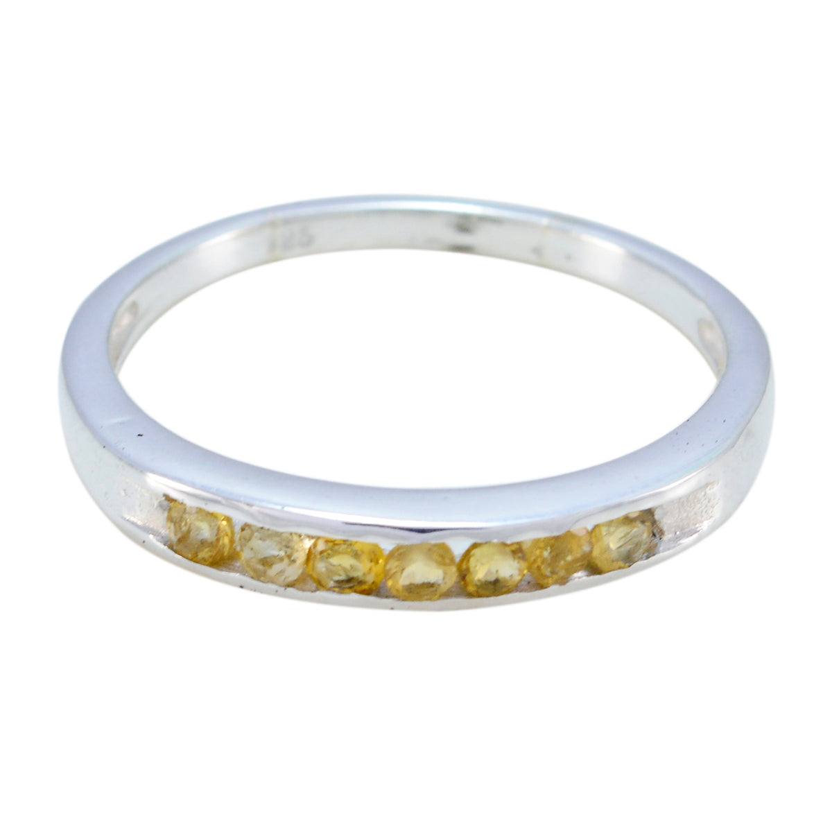 Citrine multiple Turkish Sterling Silver Yellow Gemstone Delicate Feminine Band Jewellery
