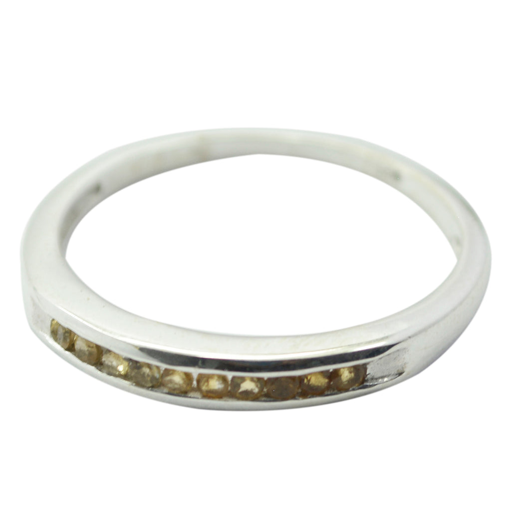 Citrine multiple Turkish Sterling Silver Yellow Gemstone Delicate Feminine Band Jewellery