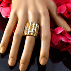 Citrine multiple Italian Sterling Silver Yellow Gemstone Chunky Signet Ring Jewellery