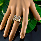 Citrine quarter Spanish 92.5 Silver Yellow Gems Chunky antique Ring Jewellery