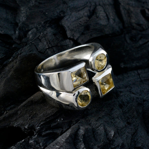Citrine quarter Spanish 92.5 Silver Yellow Gems Chunky antique Ring Jewellery