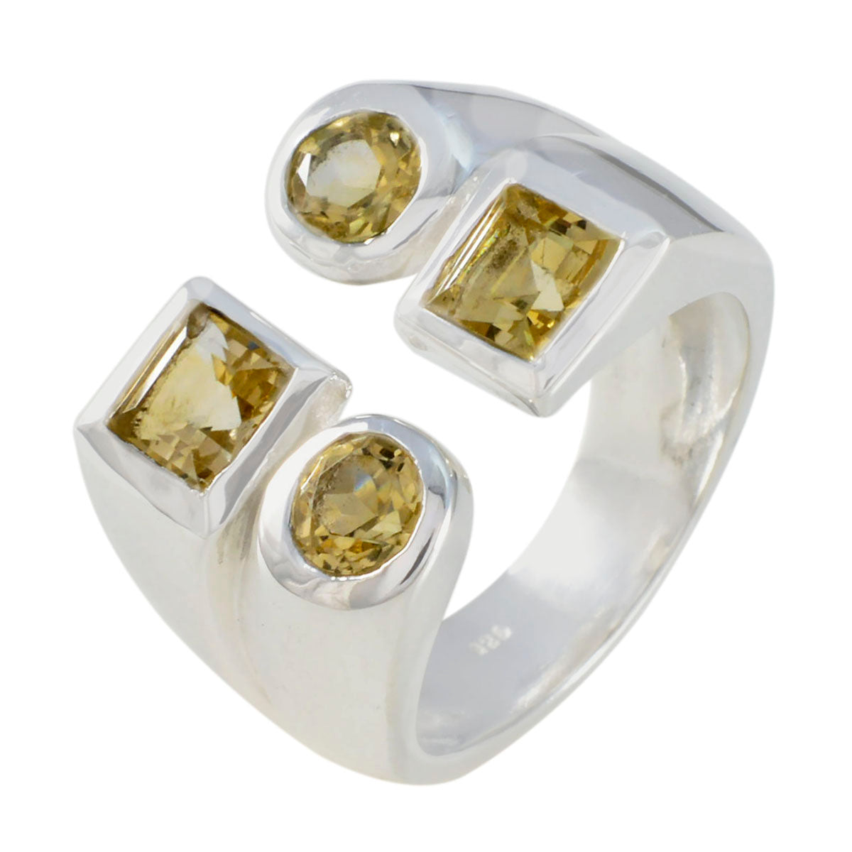 Citrin Viertel Spanisch 92,5 Silber Gelbe Edelsteine Klobiger antiker Ring Schmuck Zweitbild