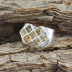 Citrine Hepta African Silver Yellow Gemstone Essential  Contemporary Ring Jewellery