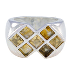Citrine Hepta African Silver Yellow Gemstone Essential  Contemporary Ring Jewellery