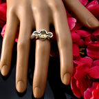 Citrine Trilogy Indian 925 Sterling Silver Yellow Gemstones Minimal Feminine Ring Jewellery