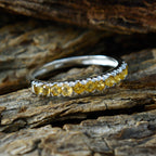 Citrine multiple Korean 925 Silver Yellow Gems Elegant  Feminine Band Jewelry