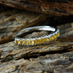 Citrine multiple Korean 925 Silver Yellow Gems Elegant  Feminine Band Jewelry