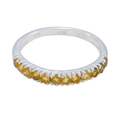Citrine multiple Korean 925 Silver Yellow Gems Elegant  Feminine Band Jewelry