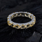 Citrine multiple American 92.5 Silver Yellow Gemstone Dainty Eternity Band Jewellery