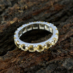 Citrine multiple American 92.5 Silver Yellow Gemstone Dainty Eternity Band Jewellery