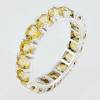 Citrine multiple American 92.5 Silver Yellow Gemstone Dainty Eternity Band Jewellery