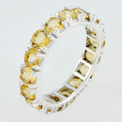 Citrine multiple American 92.5 Silver Yellow Gemstone Dainty Eternity Band Jewellery