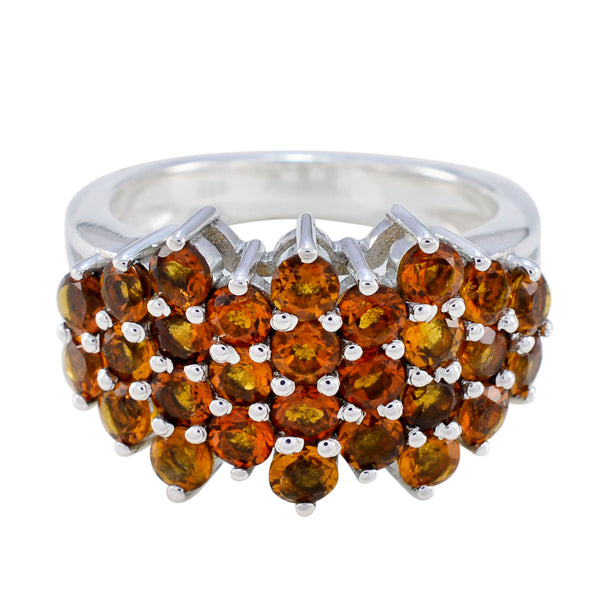 Citrine multiple Egyptian 925 Sterling Silver Yellow Gems Eye catching Contemporary Ring Jewelry