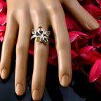 Citrine Penta Indian 92.5 Silver Yellow Gemstone Classic Graceful Ring Jewelry