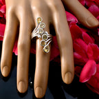 Citrine Hexa Egyptian 92.5 Silver Yellow Gems Versatile Abstract Ring Jewellery