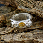 Citrine Halo French Sterling Silver Yellow Gemstone Classic Trendy Band Jewellery