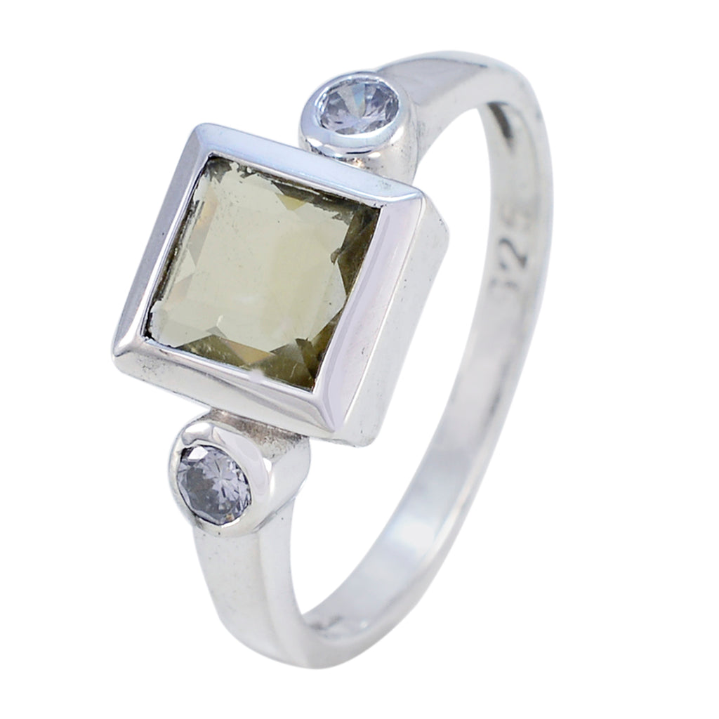 Citrine Trilogy Indian Sterling Silver Yellow Gemstone Featherlight Graceful Ring Jewelry