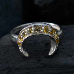 Citrine multiple Japanese 925 Sterling Silver Yellow Gemstones Whisper thin Boho Ring Jewellery