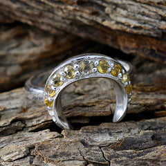 Citrine multiple Japanese 925 Sterling Silver Yellow Gemstones Whisper thin Boho Ring Jewellery