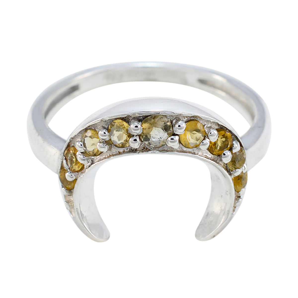 Citrine multiple Japanese 925 Sterling Silver Yellow Gemstones Whisper thin Boho Ring Jewellery Главное изображение товара