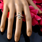 Citrine Toi et Moi Russian 92.5 Silver Yellow Gemstones Featherlight Glamorous Ring Jewellery