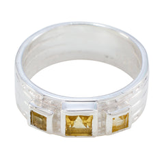 Citrin-Trilogie, französisches Sterlingsilber, gelbe Edelsteine, auffälliger Boho-Bandschmuck