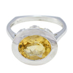 Citrine Halo Egyptian 925 Silver Yellow Gemstone Eye catching Contemporary Ring Jewellery