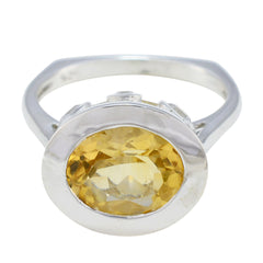 Citrine Halo Egyptian 925 Silver Yellow Gemstone Eye catching Contemporary Ring Jewellery