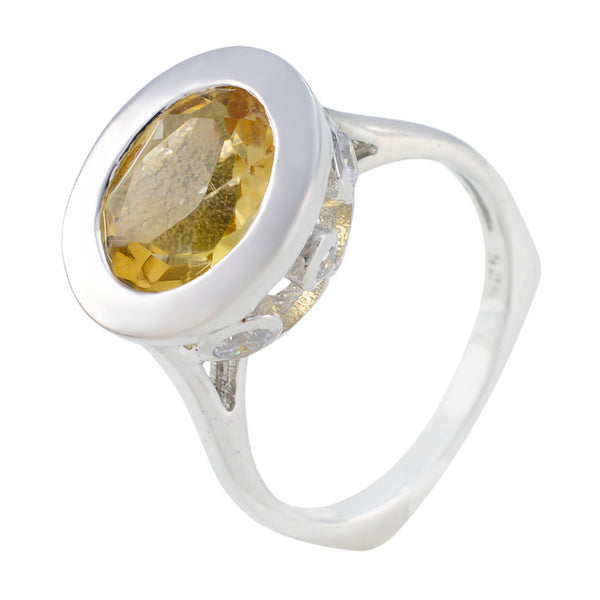 Citrine Halo Egyptian 925 Silver Yellow Gemstone Eye catching Contemporary Ring Jewellery
