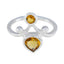 Citrine Toi et Moi African 925 Sterling Silver Yellow Gems Tiny Romantic Ring Jewelry