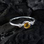 Citrine Trilogy Turkish Silver Yellow Gemstone Elegant  Sophisticated Ring Jewelry