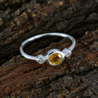 Citrine Trilogy Turkish Silver Yellow Gemstone Elegant  Sophisticated Ring Jewelry
