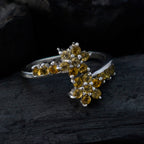 Citrine multiple Turkish 92.5 Silver Yellow Gems Delicate Romantic Ring Jewelry