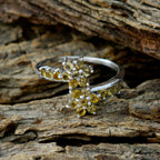 Citrine multiple Turkish 92.5 Silver Yellow Gems Delicate Romantic Ring Jewelry
