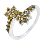 Citrine multiple Turkish 92.5 Silver Yellow Gems Delicate Romantic Ring Jewelry