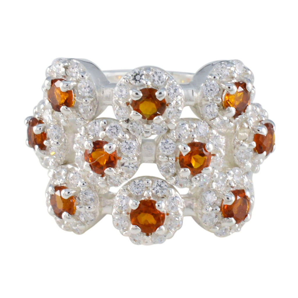 Citrine multiple Indian Silver Yellow Gemstone Essential  Modern Ring Jewellery