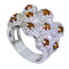 Citrine multiple Indian Silver Yellow Gemstone Essential  Modern Ring Jewellery