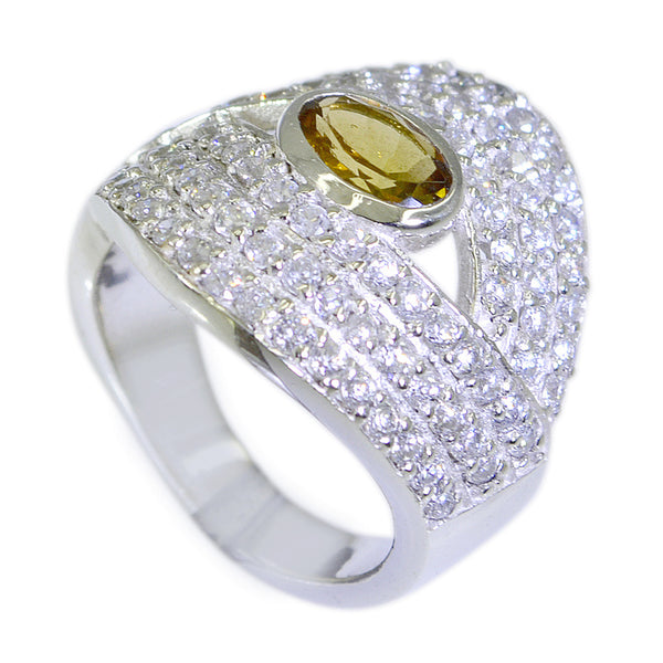 Citrine Halo African 925 Silver Yellow Gems Versatile Trendy Ring Jewelry