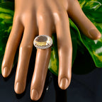 Citrine Halo Indian 92.5 Silver Yellow Gems Versatile Abstract Ring Jewellery