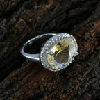 Citrine Halo Indian 92.5 Silver Yellow Gems Versatile Abstract Ring Jewellery